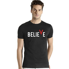 ADRO Believe Design T-shirt met print voor heren (XL, zwart)
