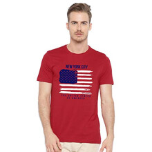ADRO Herren-T-Shirts aus Baumwolle mit USA-Flagge, bedruckt (RNR-M-NWW-RD_Red_S)