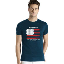 T-shirt da uomo ADRO con stampa della bandiera americana in cotone (RNR-M-NWW-SB_Teal_2XL)