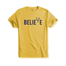 T-shirt stampata con design Believe da uomo ADRO (S, giallo chiaro)