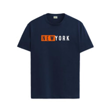 ADRO Men's Solid Regular Fit T-Shirt (RN24-NKY-NB_Navy Blue