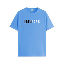 ADRO T-shirt voor heren | Bedrukt T-shirt voor heren | 100% katoenen T-shirt | Bedrukt T-shirt | T-shirts | RN24-NKY-SK-2XL Hemelsblauw
