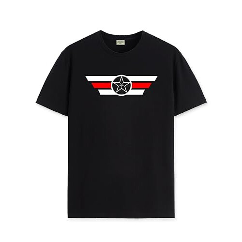 ADRO Men's Solid Regular Fit T-Shirt (RN24-CAP-BL_Black