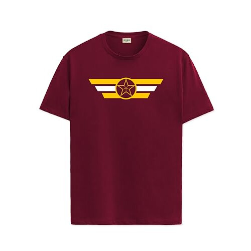 ADRO Men's Solid Regular Fit T-Shirt (RN24-CAP-MR_Maroon