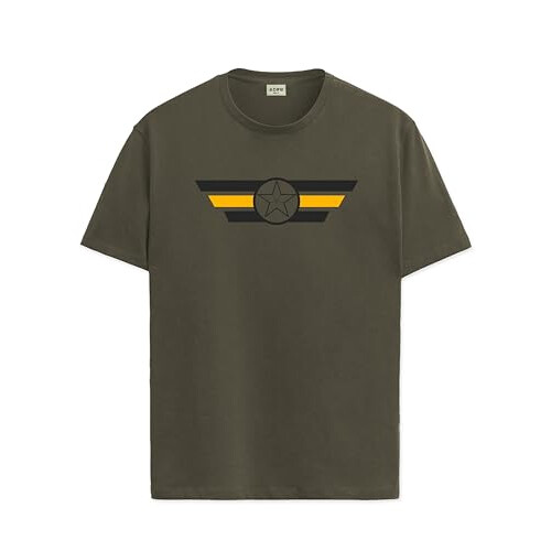ADRO Men's Solid Regular Fit T-Shirt (RN24-CAP-OL_Olive