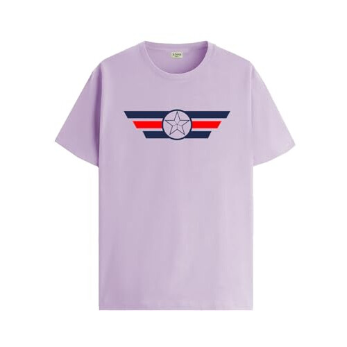 ADRO Heren Solid Regular Fit T-shirt (RN24-CAP-PU_Paars