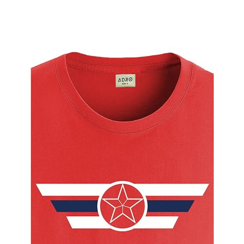ADRO Men's Solid Regular Fit T-Shirt (RN24-CAP-RD_Red 1