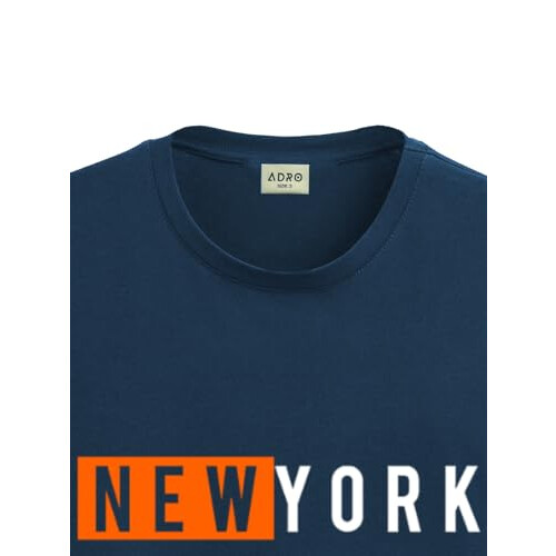 ADRO Heren Solid Regular Fit T-shirt (RN24-NKY-SB_Teal 1