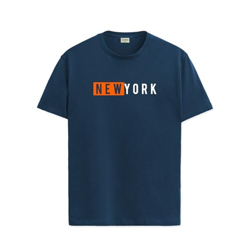 ADRO Heren Solid Regular Fit T-shirt (RN24-NKY-SB_Teal