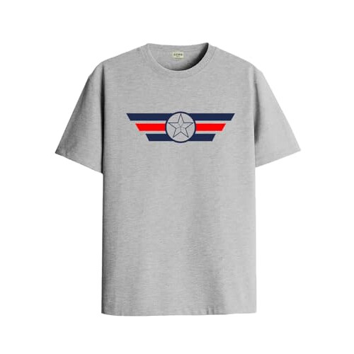 ADRO Heren Solid Regular Fit T-shirt (RN24-CAP-GR_Grijs