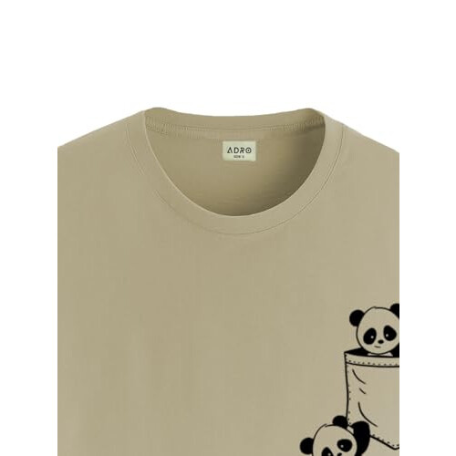 ADRO Heren Solid Regular Fit T-shirt (RN24-POC-BE_Beige 1