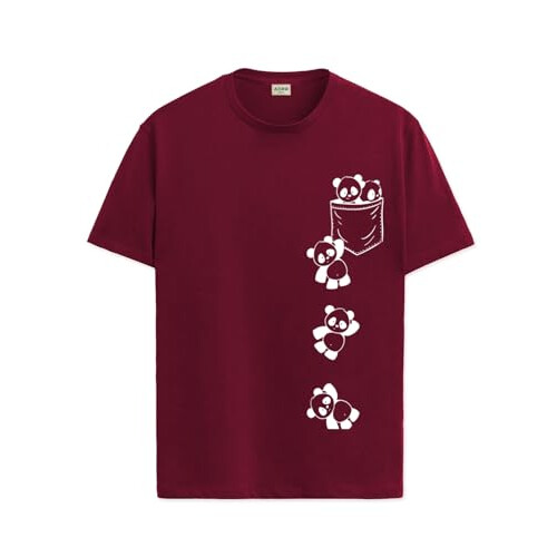 ADRO Men's Solid Regular Fit T-Shirt (RN24-POC-MR_Maroon