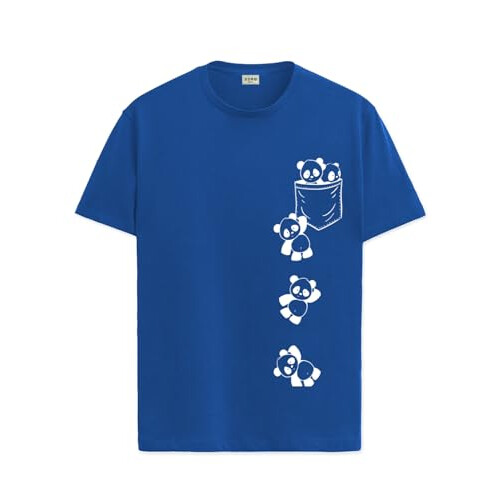 ADRO Heren Solid Regular Fit T-shirt (RN24-POC-RB_Royal Blue