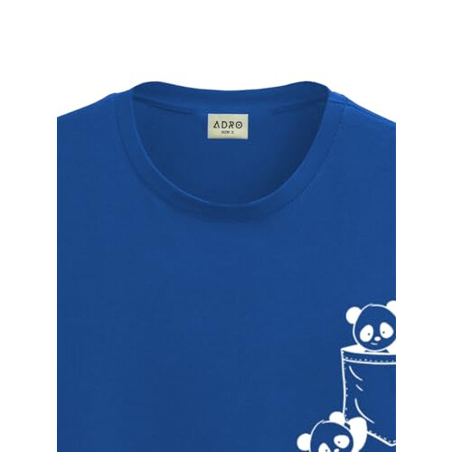 ADRO Heren Solid Regular Fit T-shirt (RN24-POC-RB_Royal Blue 1