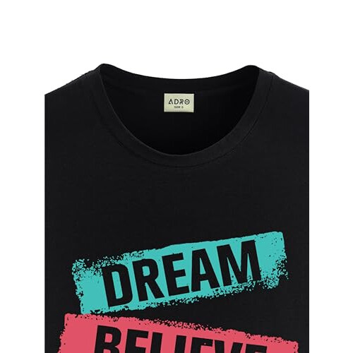 ADRO Heren Solid Regular Fit T-shirt (RN24-DBA-BL_Zwart 1
