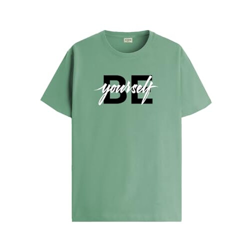 ADRO Heren Solid Regular Fit T-shirt (RN24-BYO-PT_Pista