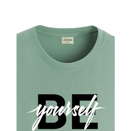 ADRO Heren Solid Regular Fit T-shirt (RN24-BYO-PT_Pista 1