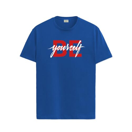 ADRO Heren Solid Regular Fit T-shirt (RN24-BYO-RB_Royal Blue
