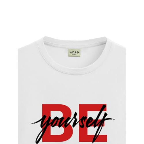 ADRO Men's Solid Regular Fit T-Shirt (RN24-BYO-WH_White 1