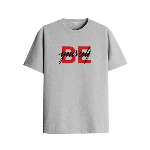 ADRO Men's Solid Regular Fit T-Shirt (RN24-BYO-GR_Grey