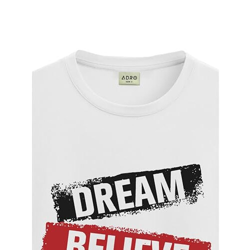 ADRO Men's Solid Regular Fit T-Shirt (RN24-DBA-WH_White 1