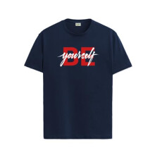 T-shirt ADRO da uomo tinta unita vestibilit   regolare (RN24-BYO-NB_Blu navy)