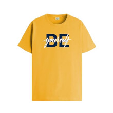 ADRO Heren Solid Regular Fit T-shirt (RN24-BYO-MU_Mustard