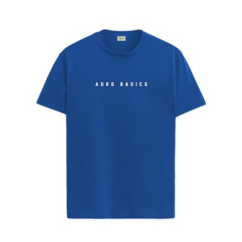 ADRO Heren Solid Regular Fit T-shirt (RN24-AR2-RB_Royal Blue