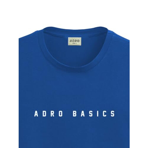ADRO Heren Solid Regular Fit T-shirt (RN24-AR2-RB_Royal Blue 1