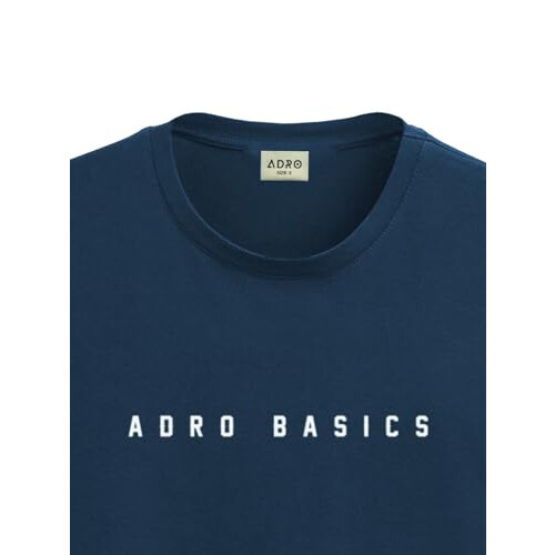 ADRO Men's Solid Regular Fit T-Shirt (RN24-AR2-SB_Teal 1