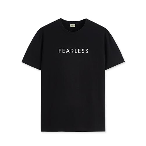 ADRO Heren Solid Regular Fit T-shirt (RN24-FRL-BL_Zwart