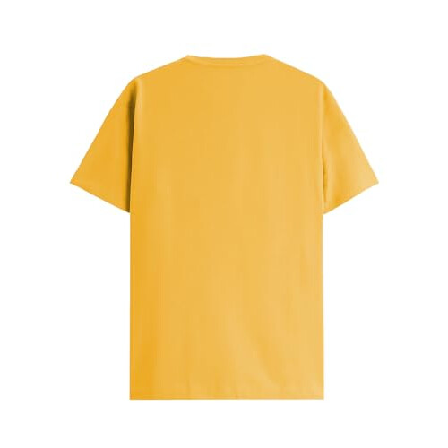 ADRO Men's Solid Regular Fit T-Shirt (RN24-FRL-MU_Mustard 2