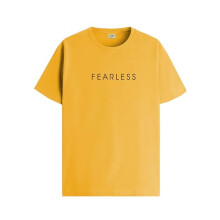 ADRO Men's Solid Regular Fit T-Shirt (RN24-FRL-MU_Mustard
