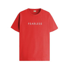 ADRO Heren Solid Regular Fit T-shirt (RN24-FRL-RD_Red