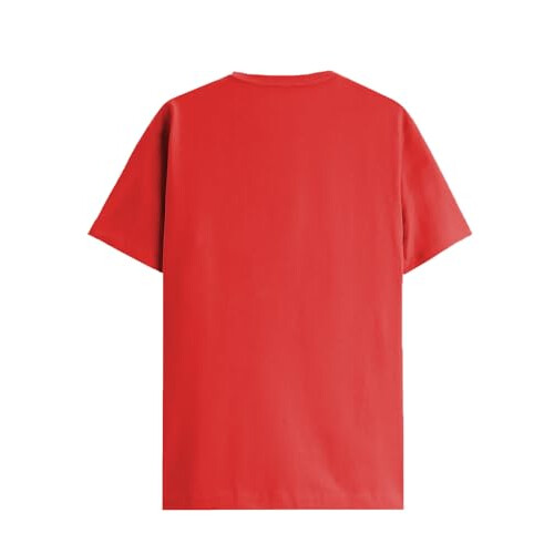 ADRO Heren Solid Regular Fit T-shirt (RN24-FRL-RD_Red 2