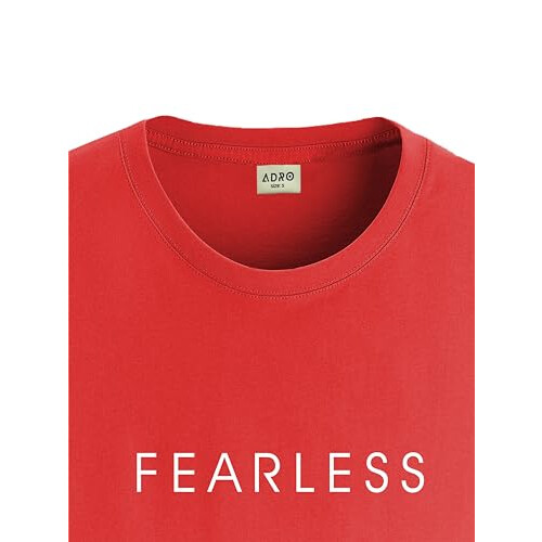ADRO Heren Solid Regular Fit T-shirt (RN24-FRL-RD_Red 1