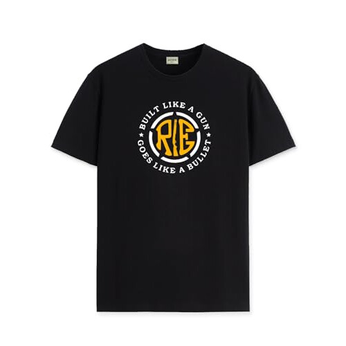 ADRO Men's Solid Regular Fit T-Shirt (RN24-BUL-BL_Black