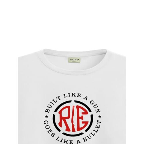 ADRO Men's Solid Regular Fit T-Shirt (RN24-BUL-WH_White 1