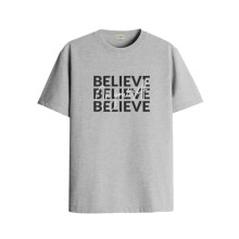 ADRO Heren Solid Regular Fit T-shirt (RN24-INV-GR_Grijs