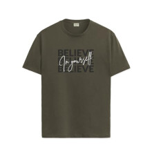T-shirt ADRO da uomo tinta unita vestibilit   regolare (RN24-INV-OL_Oliva