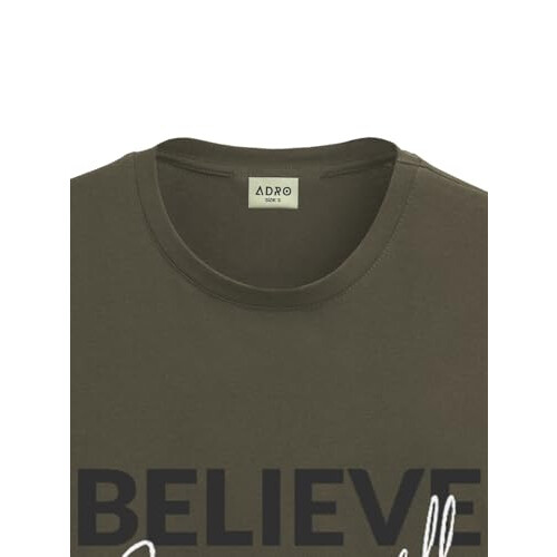 ADRO Men's Solid Regular Fit T-Shirt (RN24-INV-OL_Olive 1