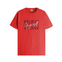 ADRO T-shirt voor heren | Bedrukt T-shirt voor heren | 100% katoenen T-shirt | Bedrukt T-shirt | T-shirts | RN24-INV-RD-M Rood