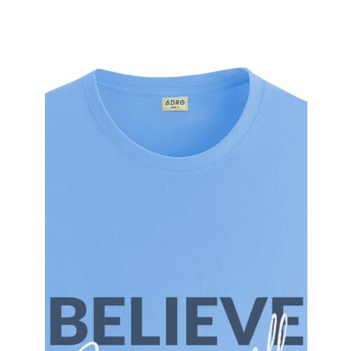 ADRO Men's Solid Regular Fit T-Shirt (RN24-INV-SK_Sky Blue 1