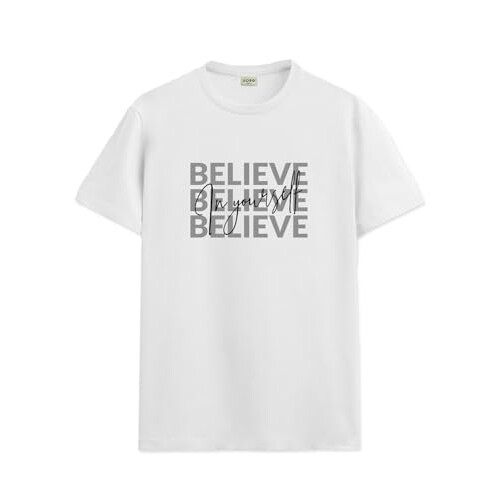 ADRO Men's Solid Regular Fit T-Shirt (RN24-INV-WH_White