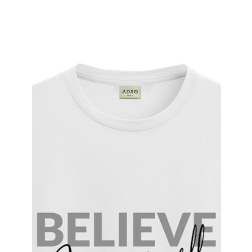 ADRO Men's Solid Regular Fit T-Shirt (RN24-INV-WH_White 1