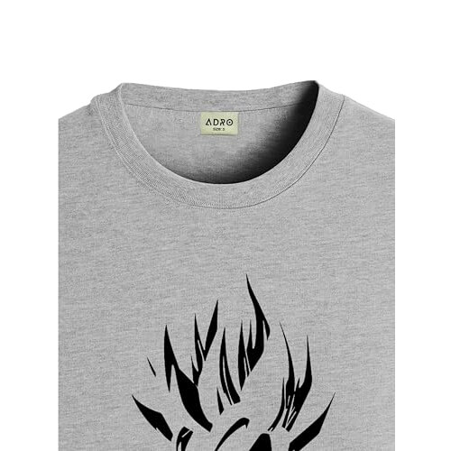 ADRO Men's Solid Regular Fit T-Shirt (RN24-GOK-GR_Grey 1
