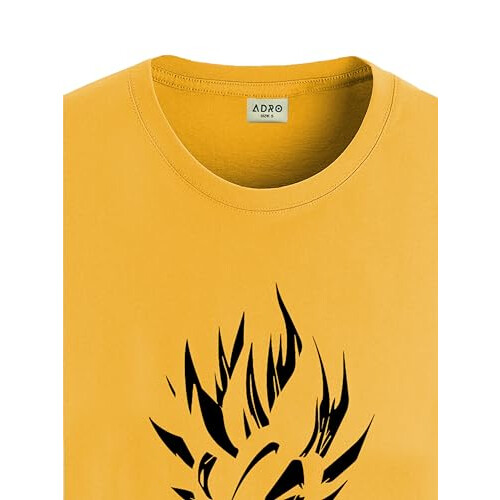 ADRO Heren Solid Regular Fit T-shirt (RN24-GOK-MU_Mustard 1