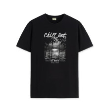ADRO Mens Nature Graphic Tshirt - Premium Cotton T-Shirt with Stunning Nature Design - Best for Outdoor Enthusiasts Print Black T Shirt|RN24-CHILL-BL-