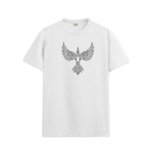 ADRO Heren Solid Regular Fit T-shirt (RN24-BIRD-WH_Wit