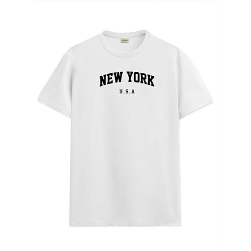ADRO Heren Solid Regular Fit T-shirt (RN24-NEW-WH_Wit